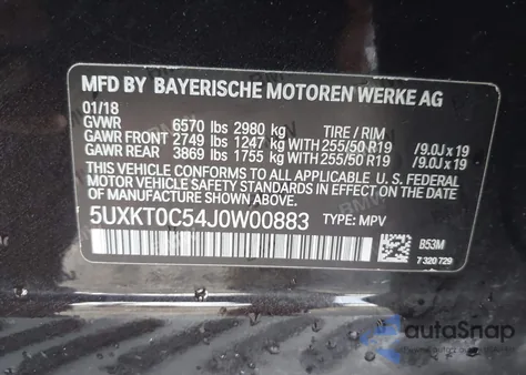 2018 BMW X5 Edrive xDrive40E Iperformance from USA, damaged, VIN 5UXKT0C54J0W00883